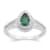 14K White Gold, 0.64ctw  Pear Emerald & 0.23ctw Diamond Split Shank Ring