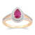 14K Yellow Gold 0.65ctw Pear African Ruby & 0.23ctw Diamond Split
Shank Ring