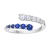14K White Gold 0.76ct Sapphire and Diamond Ring