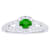 14K White Gold 0.86ct Emerald and Diamond Ring
