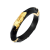 24K Gold Leaf Thin Faceted Lucite Bangle in Black