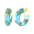 24K Gold Leaf Faceted Huggies in Aqua