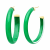 XL Oval Emerald Green Illusion Hoop Earrings