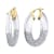 14K Yellow Gold Over Sterling Silver Glitter Flat Oval Hoops in Clear