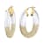 14K Yellow Gold Over Sterling Silver Gold Glitter Flat Oval Hoops in Clear