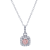1/2 Ct. T.W. Pink and White Lab Grown Diamond Halo 14K White Gold Pendant