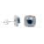 2.00 Ct. T.W. Blue And White Lab Grown Diamond Halo 14K White Gold Earrings