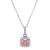 1/2 Ct. T.W. Orange and White Lab Grown Diamond Halo 14K White Gold Pendant