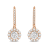 White Cubic Zirconia 14k Rose Gold Earrings With Velvet Gift Box 2.00ctw
