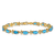 14k Yellow Gold Floral Diamond and Blue Topaz Bracelet