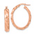 14k Yellow Gold Polished and Twisted 1" Oval Hoop Earrings