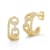 Sterling Statements 14K Gold Over Sterling Silver CZ Link Hoop Earrings