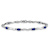 Rhodium Over 10k White Gold Diamond and Blue Sapphire Bracelet