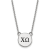Rhodium Over Sterling Silver LogoArt Chi Omega Small Enamel Pendant Necklace