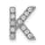 Rhodium Over 14K White Gold Diamond Letter K Initial Charm