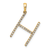 14K Yellow Gold Diamond Letter H Initial Pendant