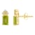 6x4mm Emerald Cut Peridot with Diamond Accents 14k Yellow Gold Stud Earrings