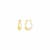 14K Yellow Gold Over Sterling Silver Petite Enamel Slope Huggie Hoops in White
