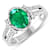 1.83ctw Green Emerald and Diamond 14K White Gold Halo Ring