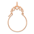 14K Rose Gold Polished 5-Heart Charm Holder