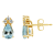 7x5mm Pear Shape Aquamarine with Diamond Accents 14k Yellow Gold Stud Earrings
