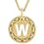 Cardano Initial W Pendant Necklace In 18K Gold Over Bronze