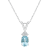7x5mm Oval Aquamarine with Diamond Accents 14k White Gold Pendant With Chain