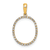 14K Yellow Gold Diamond Letter O Initial Pendant