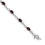 Rhodium Over 14k White Gold Garnet and Diamond Infinity Bracelet