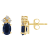 6x4mm Oval Sapphire with Diamond Accents 14k Yellow Gold Stud Earrings