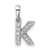 14K White Gold Diamond Letter K Initial with Bail Pendant