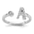 Rhodium Over 14K White Gold Lab Grown Diamond VS/SI GH, Initial
Adjustable Ring