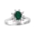0.61ctw Oval Emerald and Diamond Halo Ring in 14k White Gold