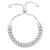Rachel Zoe CZ Curb Link Adjustable Bracelet in Rhodium Over Sterling Silver