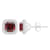 5mm Cushion Garnet 1/5 ctw Diamond Rhodium Over Sterling Silver Halo
Stud Earrings