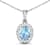 0.96ctw 14K White Gold Aquamarine and White Diamond Pendant with 18 inch
Cable Chain