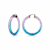 14K Yellow Gold Over Sterling Silver Painted Hoops in Purple and Blue