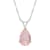 12x8mm Pear Shape Rose Quartz Rhodium Over Sterling Silver Pendant With Chain