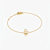 10K Yellow Gold White Diamond B Initial Bracelet for Women with
Adjustable Chain, 0.07ctw