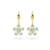 Green Prasiolite 14K Yellow Gold Over Sterling Silver Flower Earrings
