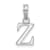 Sterling Silver Polished Block Initial -Z- Pendant