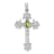 Rhodium Over 14K White Gold 5x3mm Oval Peridot Cross Pendant