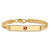 14k Yellow Gold Medical Red Enamel Curb Link ID Bracelet
