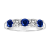 14K White Gold 5-Stone Sapphire and Diamond Band Ring, 1.26ctw