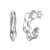 Twisted Open Hoop Earrings In Rhodium Over Brass