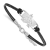 Rhodium Over Sterling Silver NHL LogoArt Arizona Coyotes Leather Bracelet