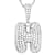 CZ Initial H Bubble Letter Pendant Necklace In Sterling Silver 2.07ctw