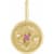 14K Yellow Gold Pink Rhodolite and White Diamond Pisces Zodiac Symbol Pendant.