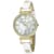 Christian Van Sant Women's Petite White Dial, White Leather Strap Watch