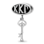 Sterling Silver LogoArt Kappa Kappa Gamma Oval with Key Dangle Bead